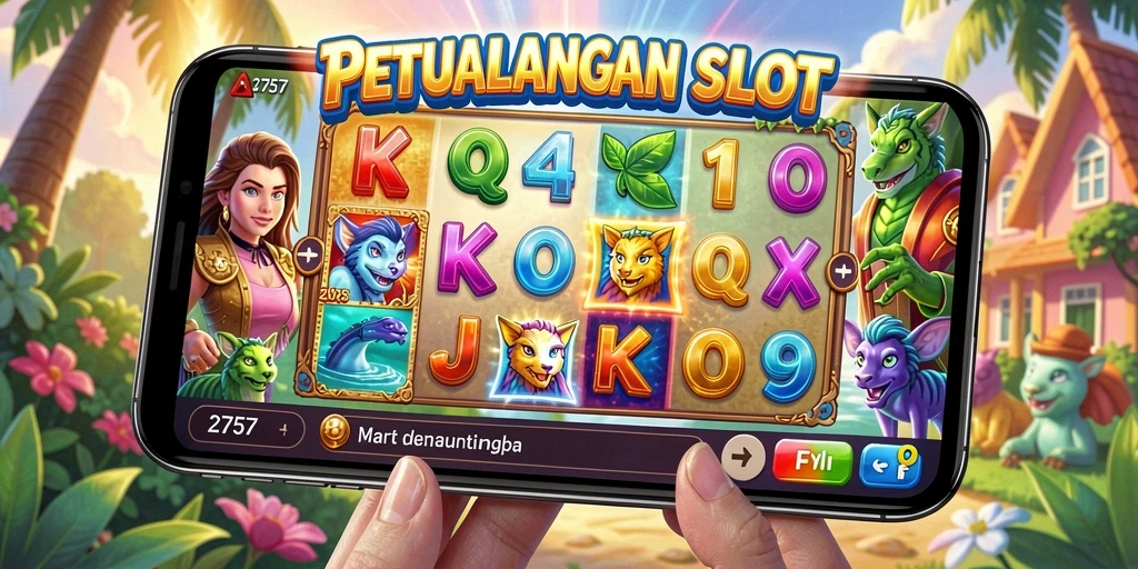 Screenshot gameplay Slot 2757 yang menegangkan dan penuh warna.