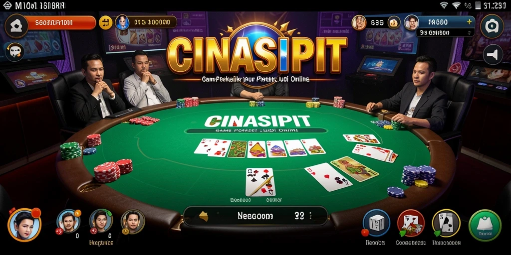 Tampilan gameplay seru dari CINASIPIT dengan fitur Poker menarik.