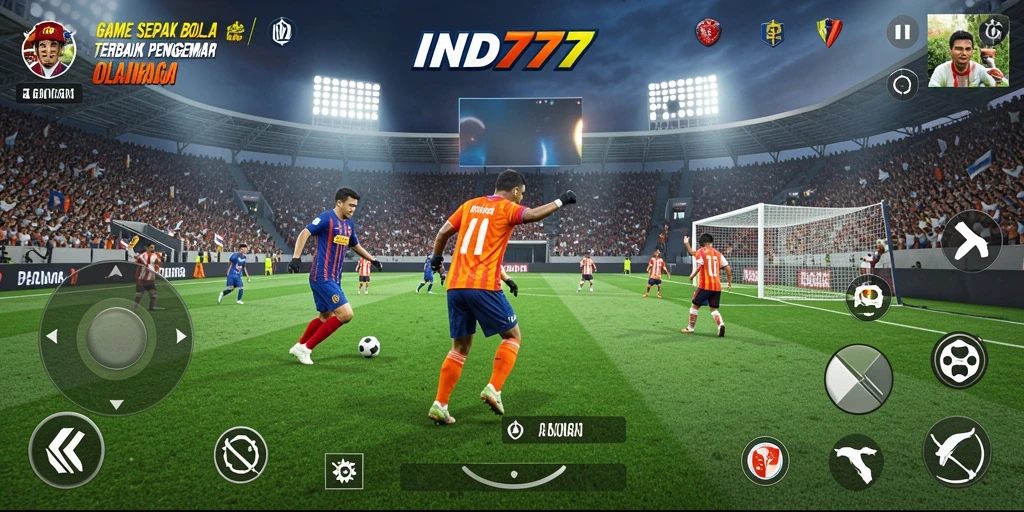 Screenshot gameplay IND777 menampilkan pertandingan sepak bola yang menegangkan.