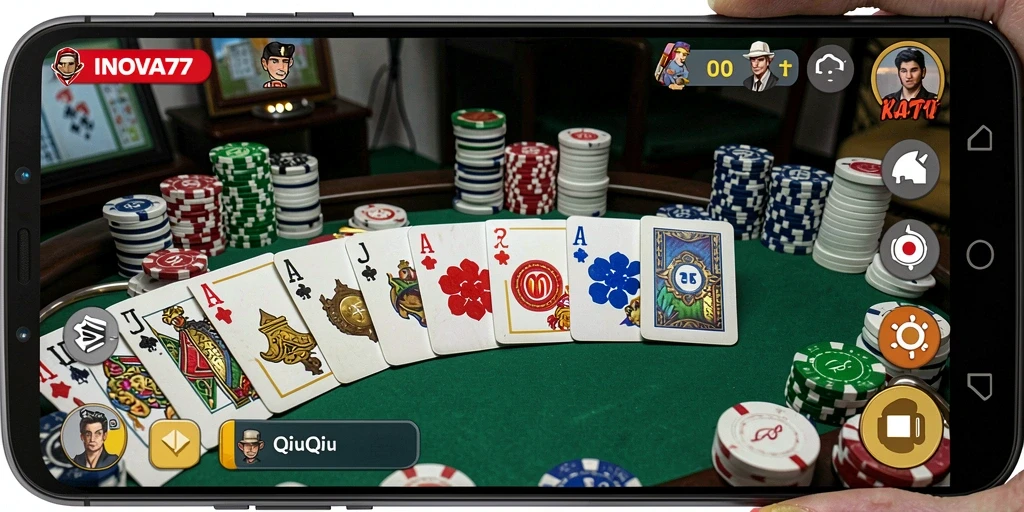 Tampilan gameplay QiuQiu yang mendebarkan dan interaktif.