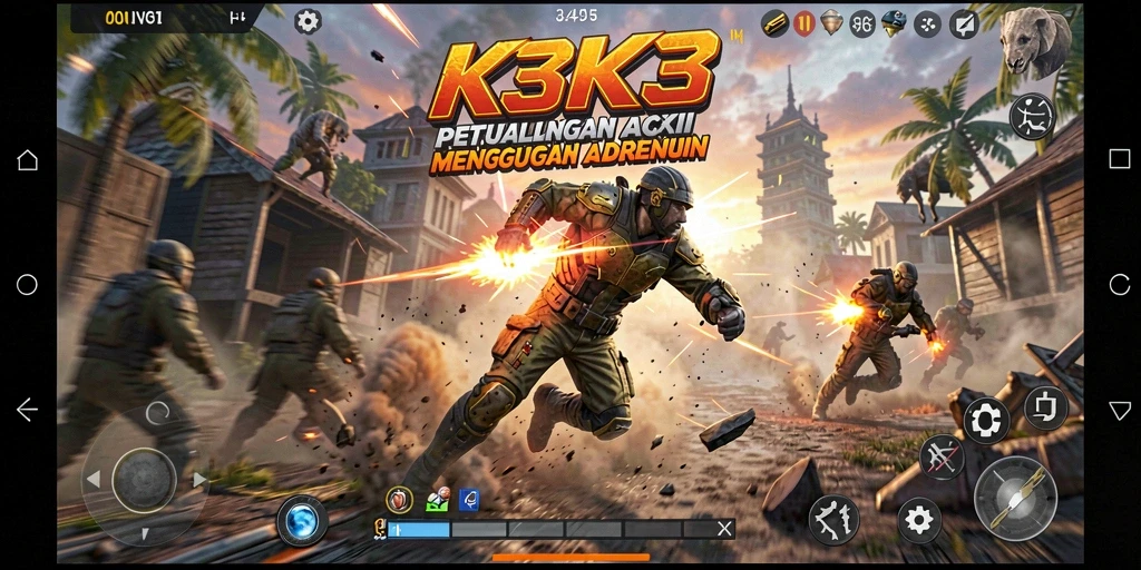 Screenshot menampilkan pertarungan aksi seru dari K3K3.
