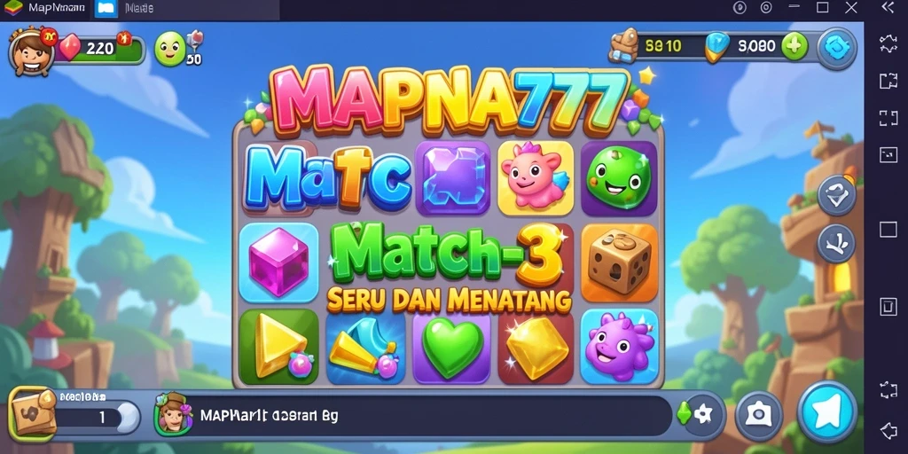 Tampilan screenshot MAPNA777 menunjukkan gameplay Match-3 yang seru dan menantang.