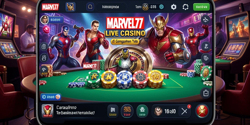 Tampilan menarik dari gameplay Live Casino di MARVEL77.