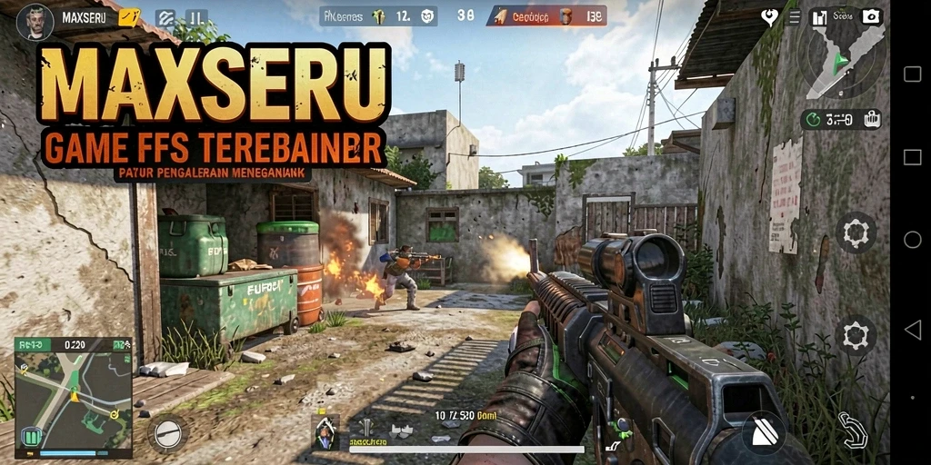 Screenshot gameplay menunjukkan aksi mendebarkan di MAXSERU.