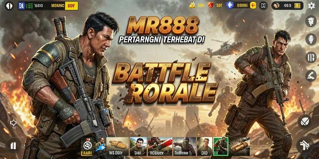 Tampilan gameplay intens dari MR888 dalam pertempuran Battle Royale.