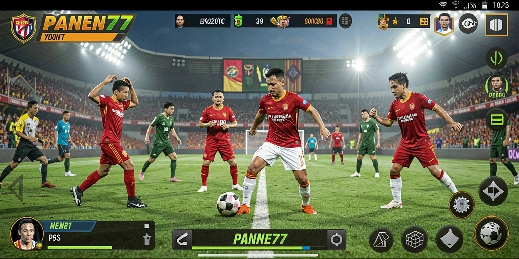 Screenshot menampilkan aksi seru dalam permainan olahraga PANEN77.