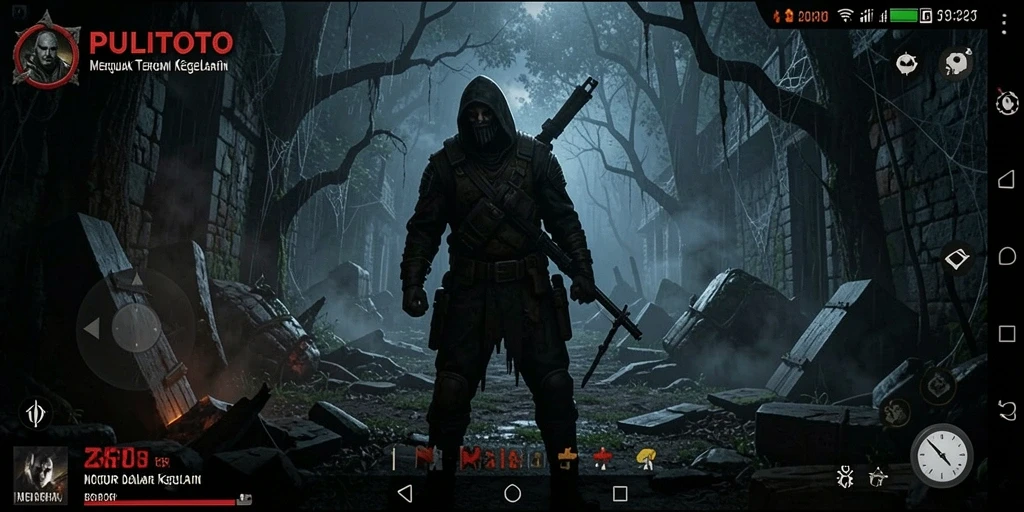 Gameplay PULITOTO yang menegangkan dengan suasana mencekam.