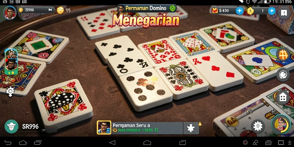 Tangkapan layar SR996 menunjukkan gameplay Domino yang seru dan interaktif.
