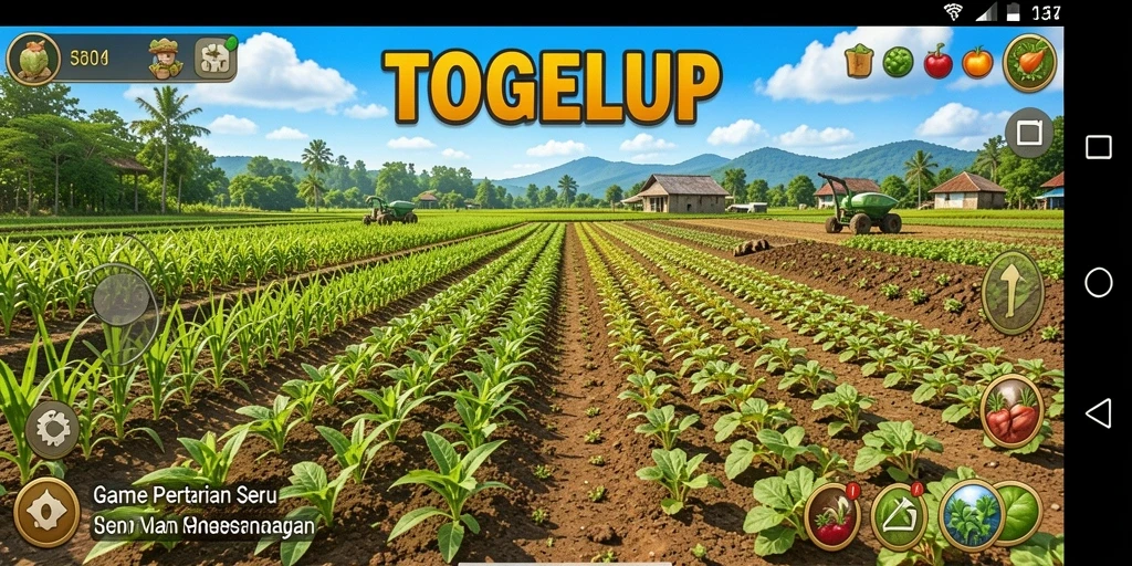 Gameplay TOGELUP yang seru dan penuh warna saat bertani.