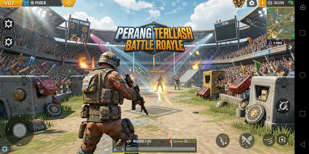 Tampak seru saat bertempur di arena Battle Royale V07.