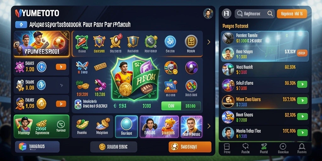 Tampilan screenshot gameplay Sportsbook YUMETOTO yang menarik dan interaktif.
