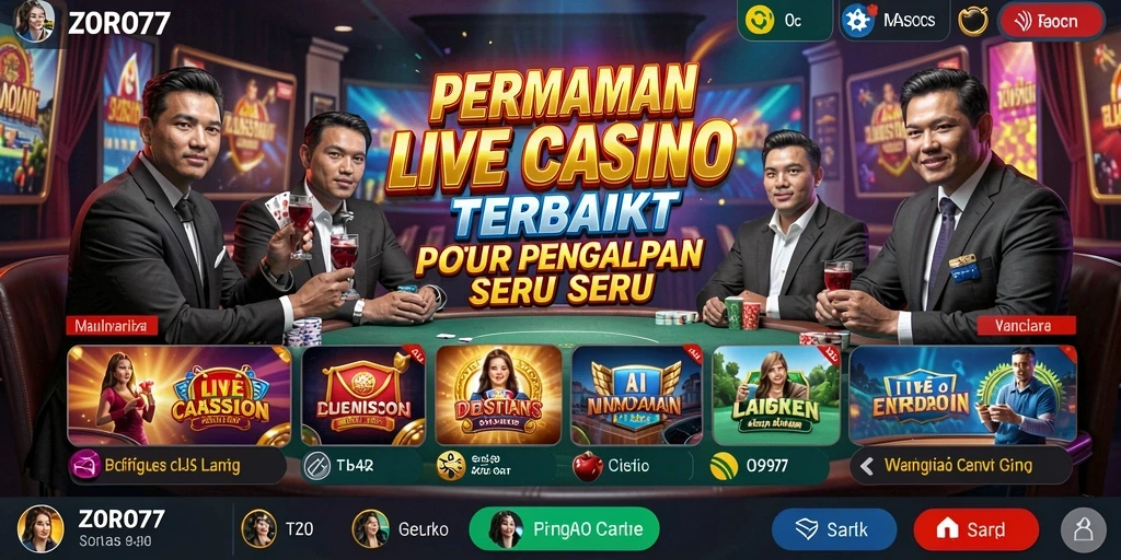 Tampilan gameplay ZORO77 yang menegangkan dalam suasana Live Casino.